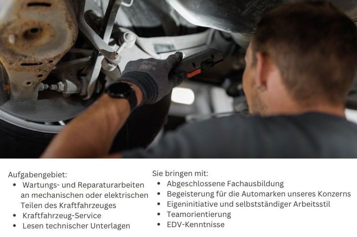 Wir verstärken unser Team und suchen zum ehest möglichen Eintritt einen KFZ-Techniker (w/m/d) 🛠️
